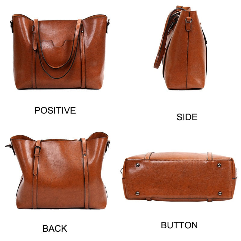 Luxury Designer Leather Tote Bag, Shoulder Bag, Crossbody Bag and Handbag-Handbags-Innovato Design-Red-Innovato Design