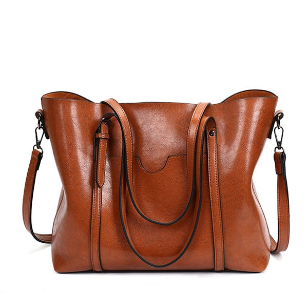 Luxury Designer Leather Tote Bag, Shoulder Bag, Crossbody Bag and Handbag-Handbags-Innovato Design-Brown-Innovato Design