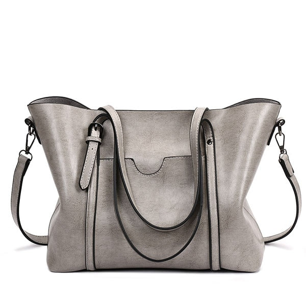 Luxury Designer Leather Tote Bag, Shoulder Bag, Crossbody Bag and Handbag-Handbags-Innovato Design-Gray-Innovato Design