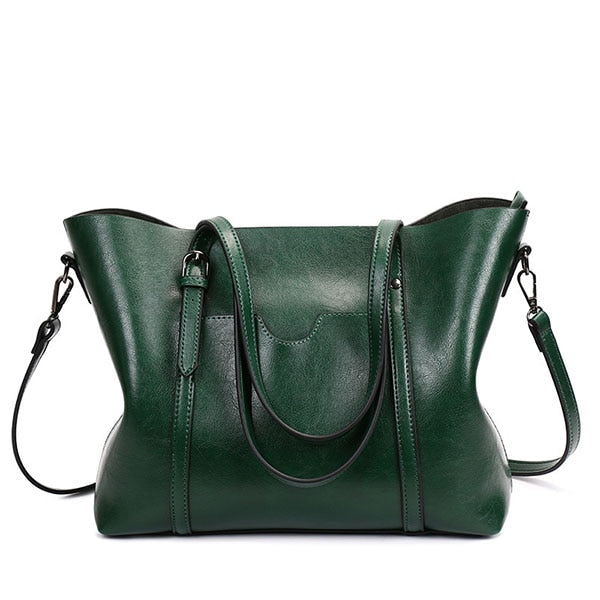 Luxury Designer Leather Tote Bag, Shoulder Bag, Crossbody Bag and Handbag-Handbags-Innovato Design-Green-Innovato Design
