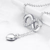 Cubic Zirconia Infinity and Heart Design 925 Sterling Silver Fashion Pendant Necklace