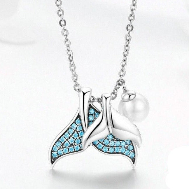 "Tear from a Mermaid" Cubic Zirconia 925 Sterling Silver Fashion Pendant Necklace-Necklaces-Innovato Design-Innovato Design
