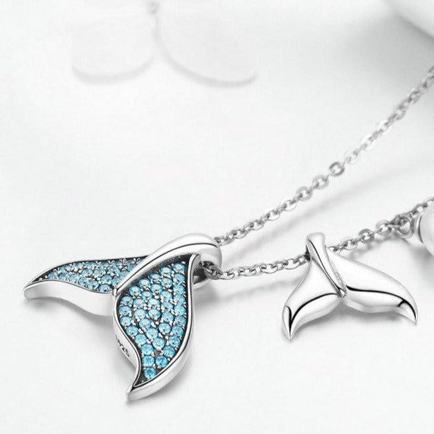 "Tear from a Mermaid" Cubic Zirconia 925 Sterling Silver Fashion Pendant Necklace-Necklaces-Innovato Design-Innovato Design