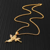 Crystal-Studded Gold-Plated Angel Bling Stainless Steel Hip-Hop Pendant Necklace-Necklaces-Innovato Design-Innovato Design