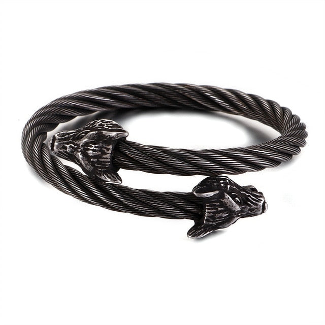 Viking Wolf Stainless Steel Hip-hop Bracelet-Bracelets-Innovato Design-Black-Innovato Design