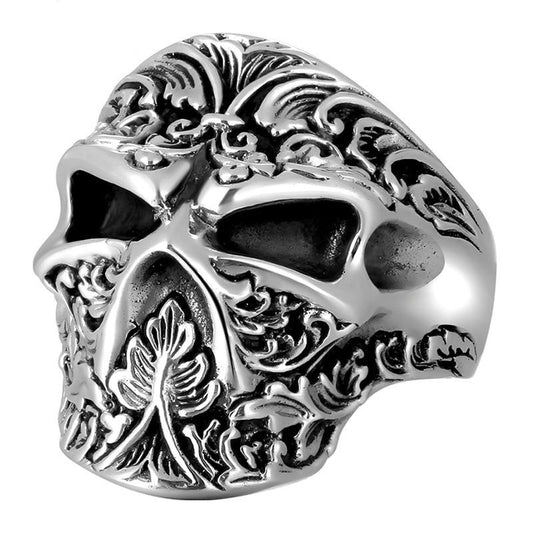 Gothic Sugar Skull 925 Sterling Silver Adjustable Handmade Ring