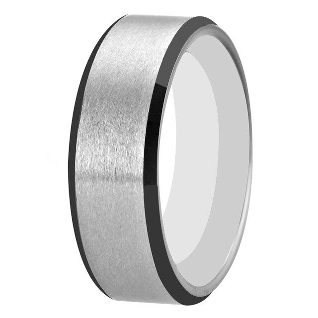 8mm Classic Matte Finish Tungsten Carbide Wedding Ring-Rings-Innovato Design-6-Silver-Innovato Design