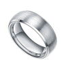 8mm Brushed Domed with Polished Inner Band Silver-Plated Titanium Fashion Wedding Band