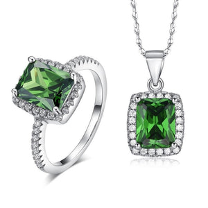 Natural Crystal Necklace & Ring Fashion Wedding Jewelry Set-Jewelry Sets-Innovato Design-5-Innovato Design