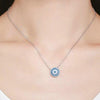 Round Chic Blue Eye 925 Sterling Silver Fashion Pendant Necklace-Necklaces-Innovato Design-Innovato Design