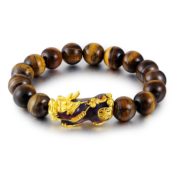 Brave Troops Natural Tiger Eye Beads Handmade Charm Bracelet-Bracelets-Innovato Design-Innovato Design
