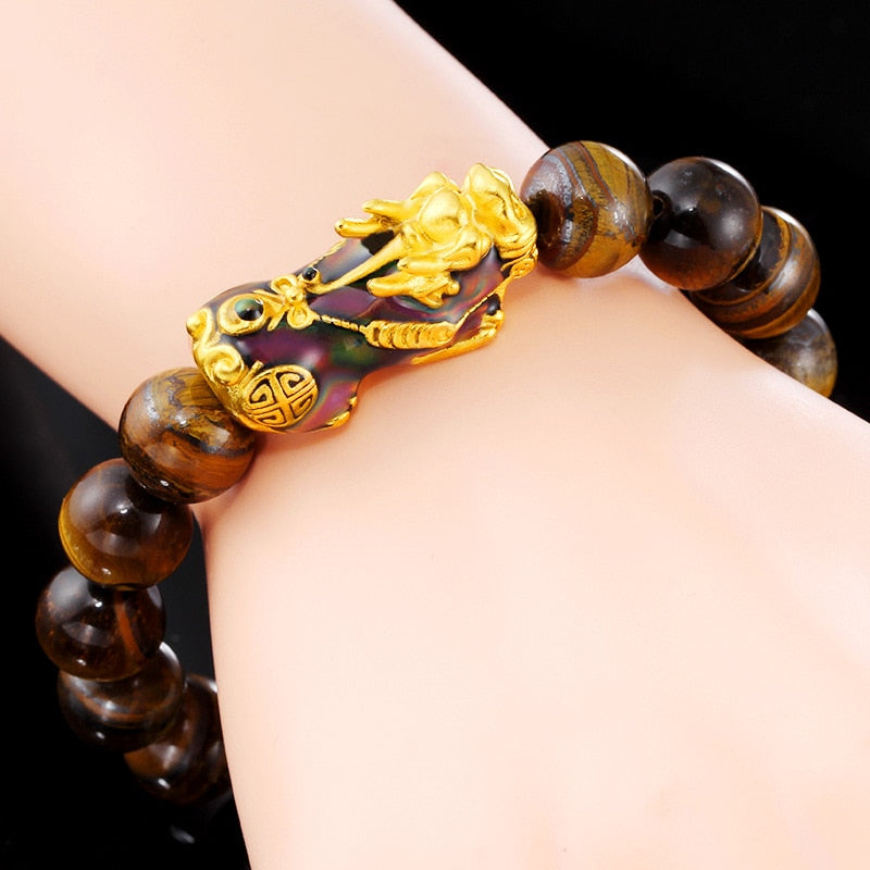 Brave Troops Natural Tiger Eye Beads Handmade Charm Bracelet-Bracelets-Innovato Design-Innovato Design