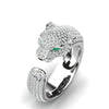 Full Crystal Inlaid Leopard Fashion Ring-Rings-Innovato Design-Resizable-Silver-Innovato Design
