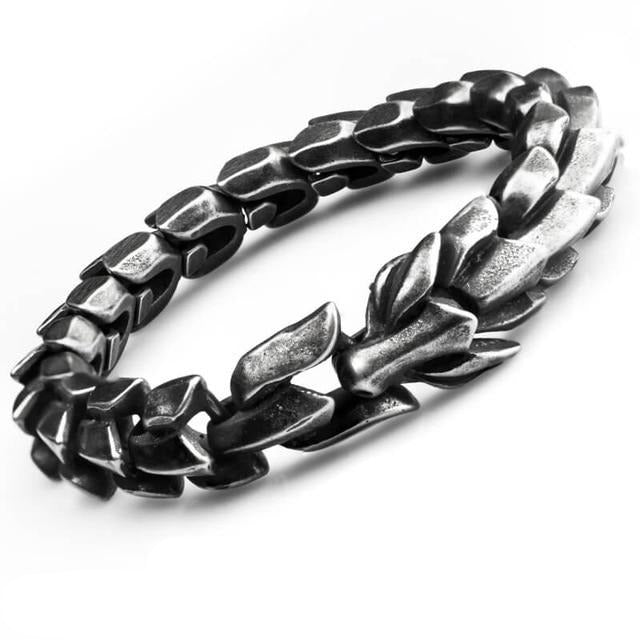 Dragon Link Chain Stainless Steel Vintage Fashion Punk Bracelet-Bracelets-Innovato Design-Black-7.48in-Innovato Design