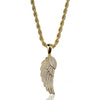 Angel Wing Cubic Zirconia Stainless Steel Pendant Necklace-Necklaces-Innovato Design-Gold-Rope Chain-Innovato Design