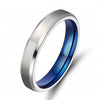 Classic Blue and Silver Plated Titanium Fashion Wedding Ring-Rings-Innovato Design-4mm-14-Innovato Design