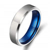 Classic Blue and Silver Plated Titanium Fashion Wedding Ring-Rings-Innovato Design-6mm-13.5-Innovato Design