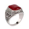 Antique Semi-Precious Radiant Cut Stone Vintage Ring-Rings-Innovato Design-9-Red-Innovato Design