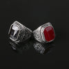 Antique Semi-Precious Radiant Cut Stone Vintage Ring-Rings-Innovato Design-7-Red-Innovato Design