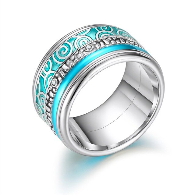 Women Stainless Steel, Aluminum Stackable, Rotatable, and Interchangeable Wedding Ring-Rings-Innovato Design-Light Blue-8-Innovato Design