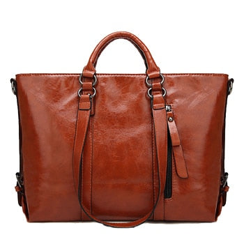 Luxury Designer Large PU Leather Shoulder Bag and Handbag-Handbags-Innovato Design-Brown-Innovato Design