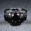 Skull, Cubic Zirconia and Crystal Punk Fashion Wedding Engagement Ring-Rings-Innovato Design-6-Black-Innovato Design