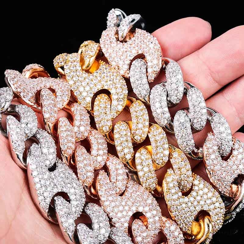 20mm Miami Lock Clasp Cuban Chain Link Cubic Zirconia Copper Hip-Hop Bracelet-Bracelet-Innovato Design-Gold-9inch-Innovato Design