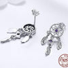 Dream Catcher Purple Cubic Zirconia 925 Sterling Silver Vintage Drop Earrings-Earrings-Innovato Design-Innovato Design