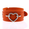 Silver Color Heart Wide Cuff Bangle Leather Gothic Punk Bracelet-Bracelet-Innovato Design-Orange-Innovato Design