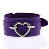 Silver Color Heart Wide Cuff Bangle Leather Gothic Punk Bracelet-Bracelet-Innovato Design-Purple-Innovato Design