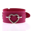 Silver Color Heart Wide Cuff Bangle Leather Gothic Punk Bracelet-Bracelet-Innovato Design-Rose-Innovato Design