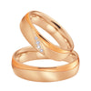 Brushed and Polished Rose Gold Cubic Zirconia Titanium Wedding Ring Set-Couple Rings-Innovato Design-7-5-Innovato Design