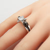 Black Skull and Star Cubic Zirconia Vintage Wedding Ring-Rings-Innovato Design-5-Innovato Design