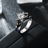 Black Skull and Star Cubic Zirconia Vintage Wedding Ring-Rings-Innovato Design-5-Innovato Design