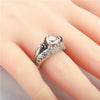 Skull Heart Shape Cubic Zirconia Fashion Promise Ring-Rings-Innovato Design-6-Blue-Innovato Design