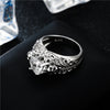 Skull Heart Shape Cubic Zirconia Fashion Promise Ring-Rings-Innovato Design-6-Blue-Innovato Design