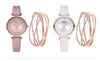 Quartz Watch and Adjustable Multilayer Crystal Bracelet Jewelry Set