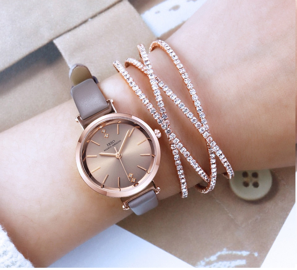 Quartz Watch and Adjustable Multilayer Crystal Bracelet Jewelry Set-Jewelry Sets-Innovato Design-California-Innovato Design