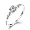 Round Cut Cubic Zirconia 925 Sterling Silver Wedding Ring