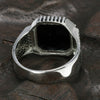 Square Natural Onyx Stone 925 Sterling Silver Genuine Vintage Ring-Rings-Innovato Design-7-Innovato Design