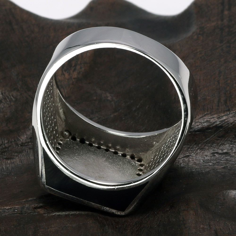Specialized Gel and Micro-Paved Black Cubic Zirconia 925 Sterling Silver Biker Ring-Rings-Innovato Design-7-Innovato Design