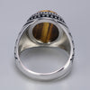 Natural Tiger Eye Stone 925 Sterling Silver Genuine Vintage Ring