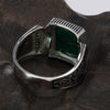 Natural Square Black Agate Stone 925 Sterling Silver Turkish Ring-Rings-Innovato Design-7-Innovato Design