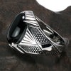 Natural Black Onyx Stone 925 Sterling Silver Antique Ring-Rings-Innovato Design-7-Innovato Design