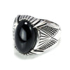 Natural Black Onyx Stone 925 Sterling Silver Antique Ring-Rings-Innovato Design-7-Innovato Design