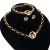 Stainless Steel Heart Necklace, Bracelet & Earrings Wedding Statement Jewelry Set