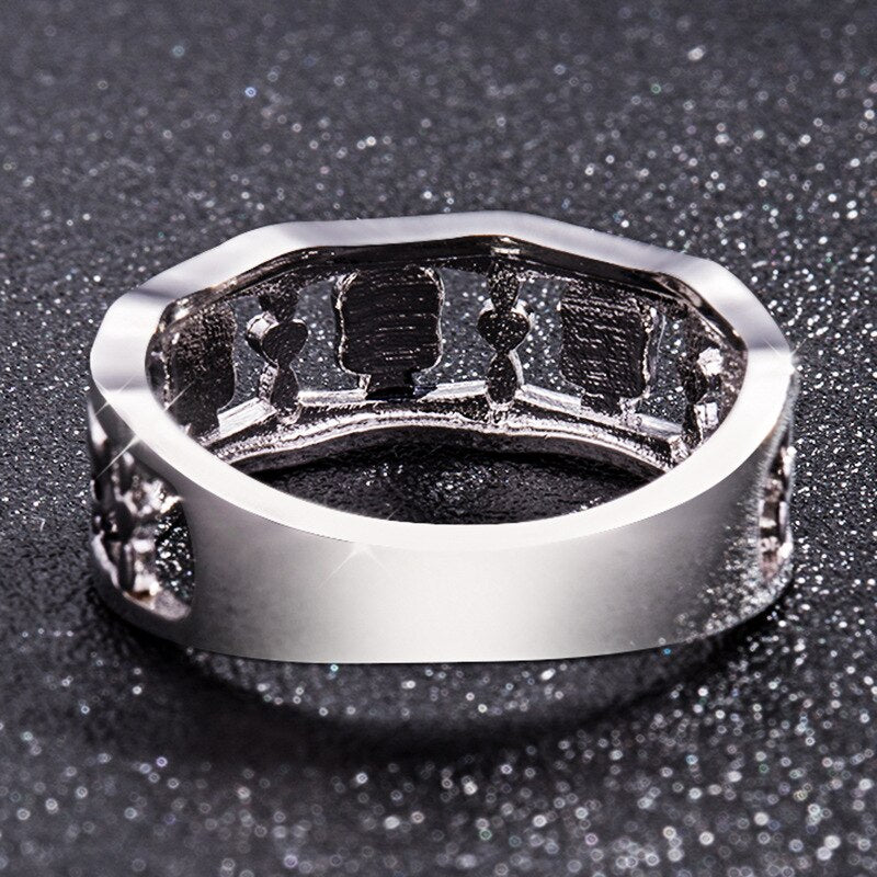 Gothic Skull and Skeleton Vintage Punk Engagement Ring-Rings-Innovato Design-5-Innovato Design