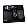 Men Quartz Watch, Belt, Wallet, Cufflinks, and Tie Clip Gift Set