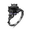 Skull, Skeleton and Heart Cubic Zirconia Vintage Fashion Ring-Rings-Innovato Design-6-Purple-Innovato Design