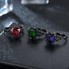 Skull, Skeleton and Heart Cubic Zirconia Vintage Fashion Ring-Rings-Innovato Design-6-Purple-Innovato Design